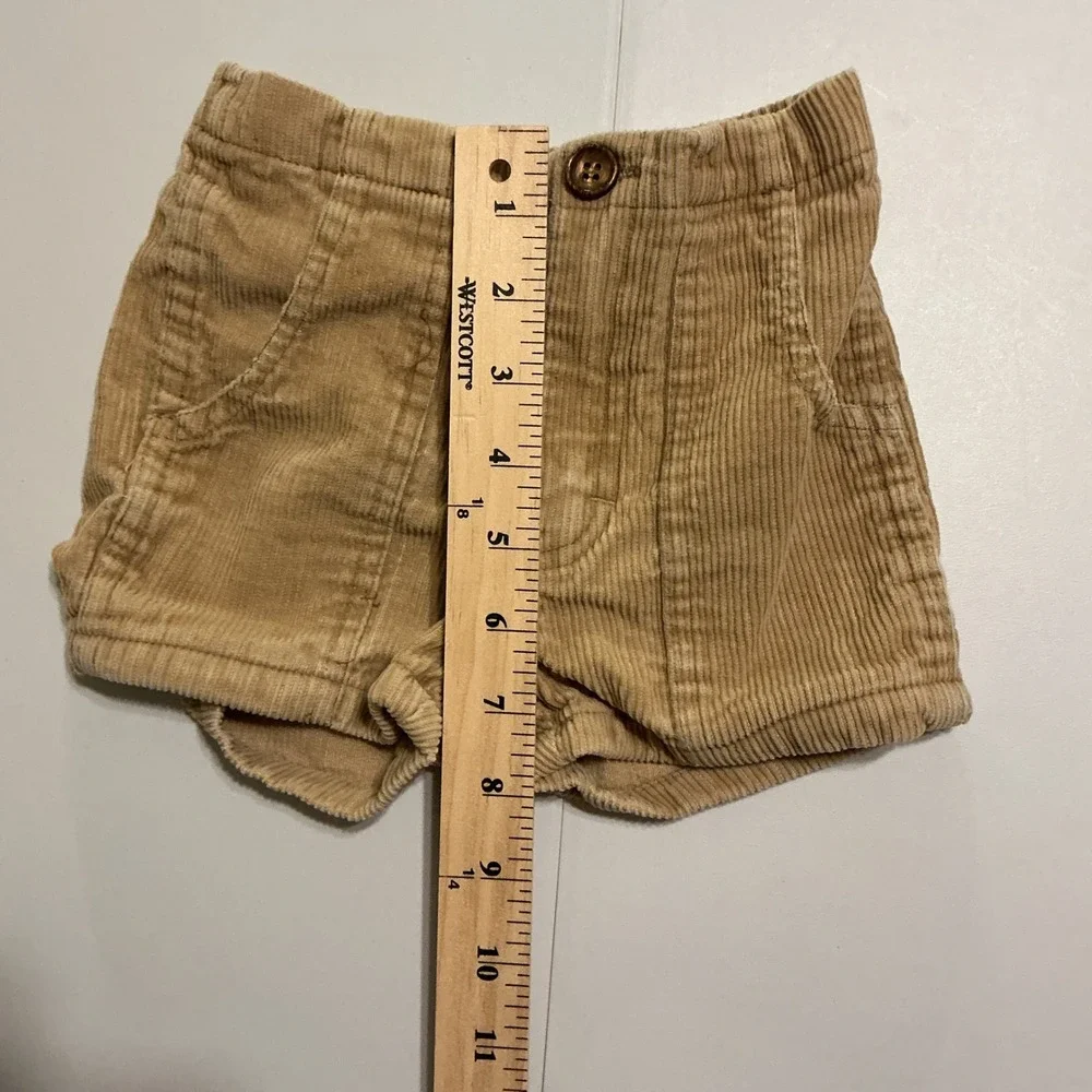 VTG Y2K Weeds Corduroy Shorts‎ Kids Sz 6 Tan Cotton Retro Boho Neutral Earthy